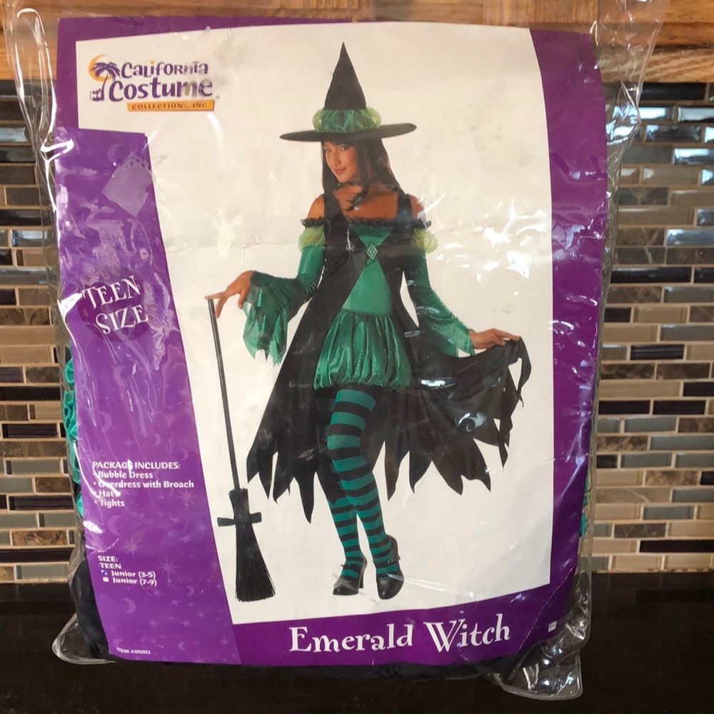 California costume Emerald Witch teen junior 3-5